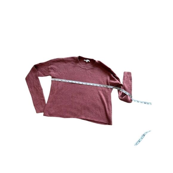 Madewell Women's Brown Ribbed Knit Crew Neck Sweater Size S - Picture 5 of 6